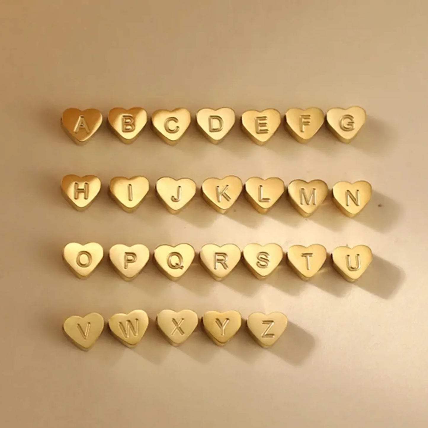SUNIBI Initial Name Heart Shape Pendant For Necklaces Stainless Steel Necklace for Women Bracelet Make Earrings Jewelry