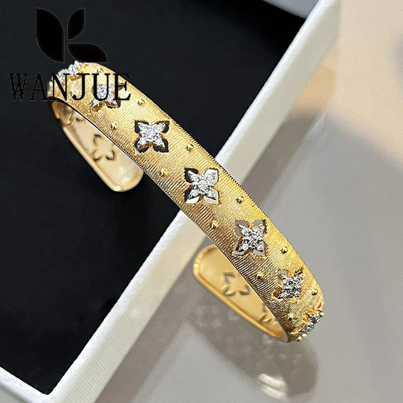 Italian hand-brushed craftsmanship palace style retro women's ring bracelet necklace earring set fashion romantic party gift