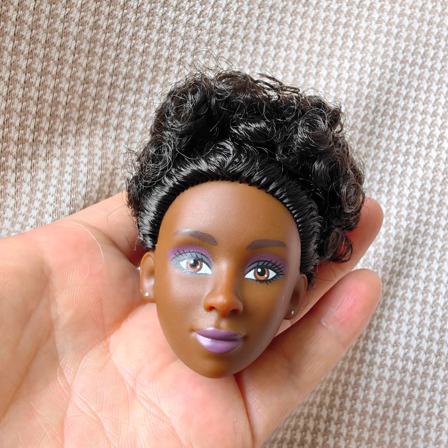 Original Doll Supermodel Star FR Heads DIY Head for 1/6 Doll Accessories Limited Special Curly haired black doll Collection gift
