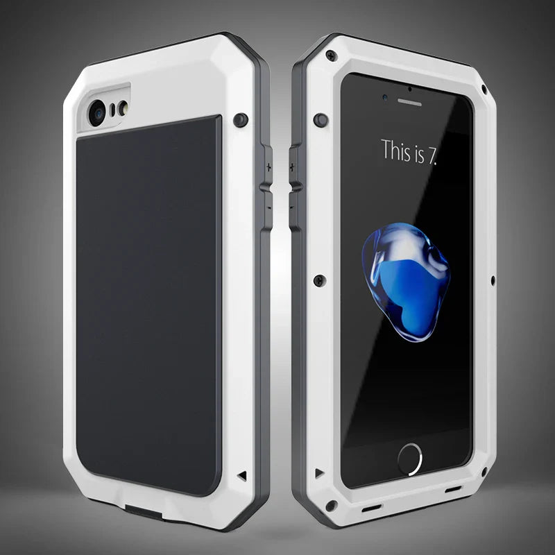 Heavy Duty Protection Armor Metal Phone Case for iPhone 17 16 15 14 13 12 11 Pro XS MAX SE XR X 6 7 Aluminum Shockproof Cover