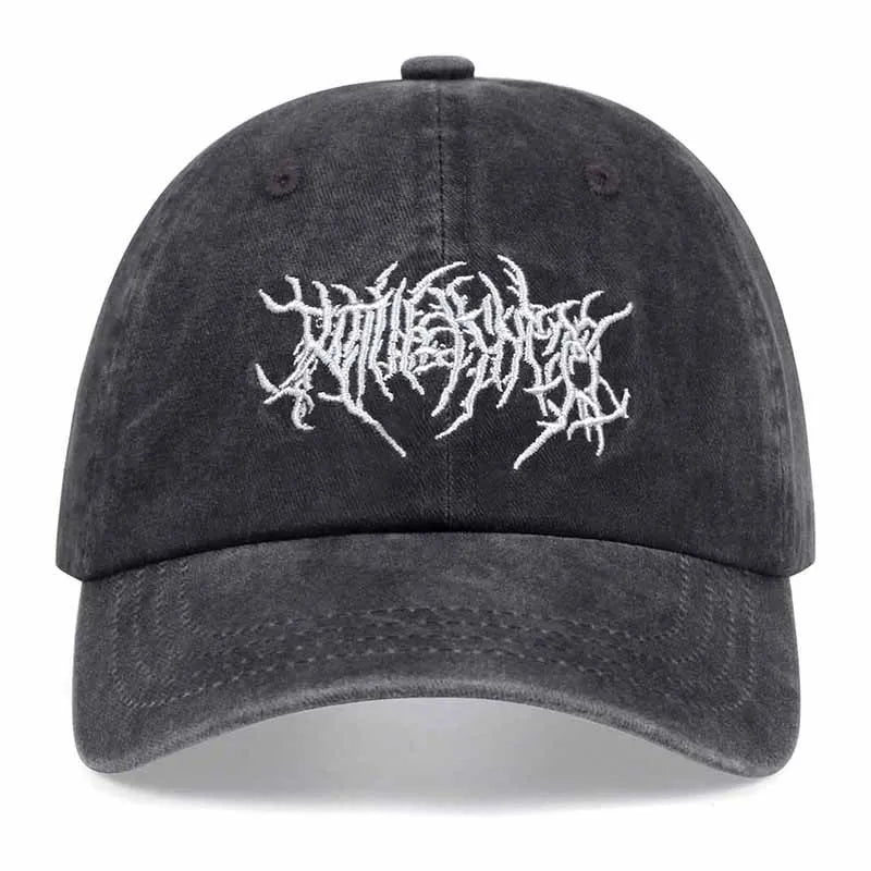 Vintage washed punk hip-hop baseball cap embroidered dad hat vintage classic style