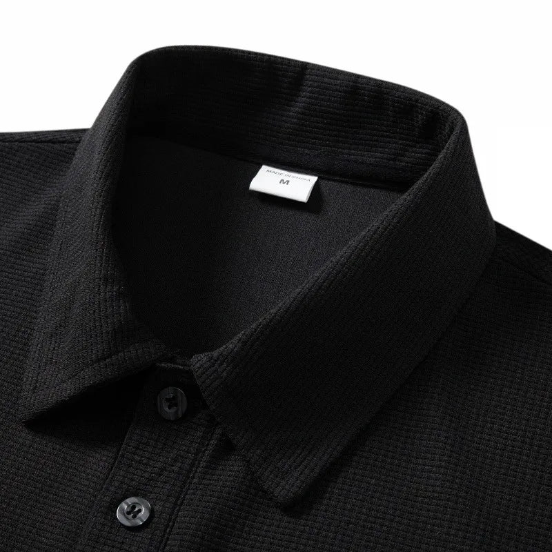 Men's high-end brand exquisite embroidered polo shirt long sleeved 2025 autumn comfortable casual breathable lapel T-shirt top