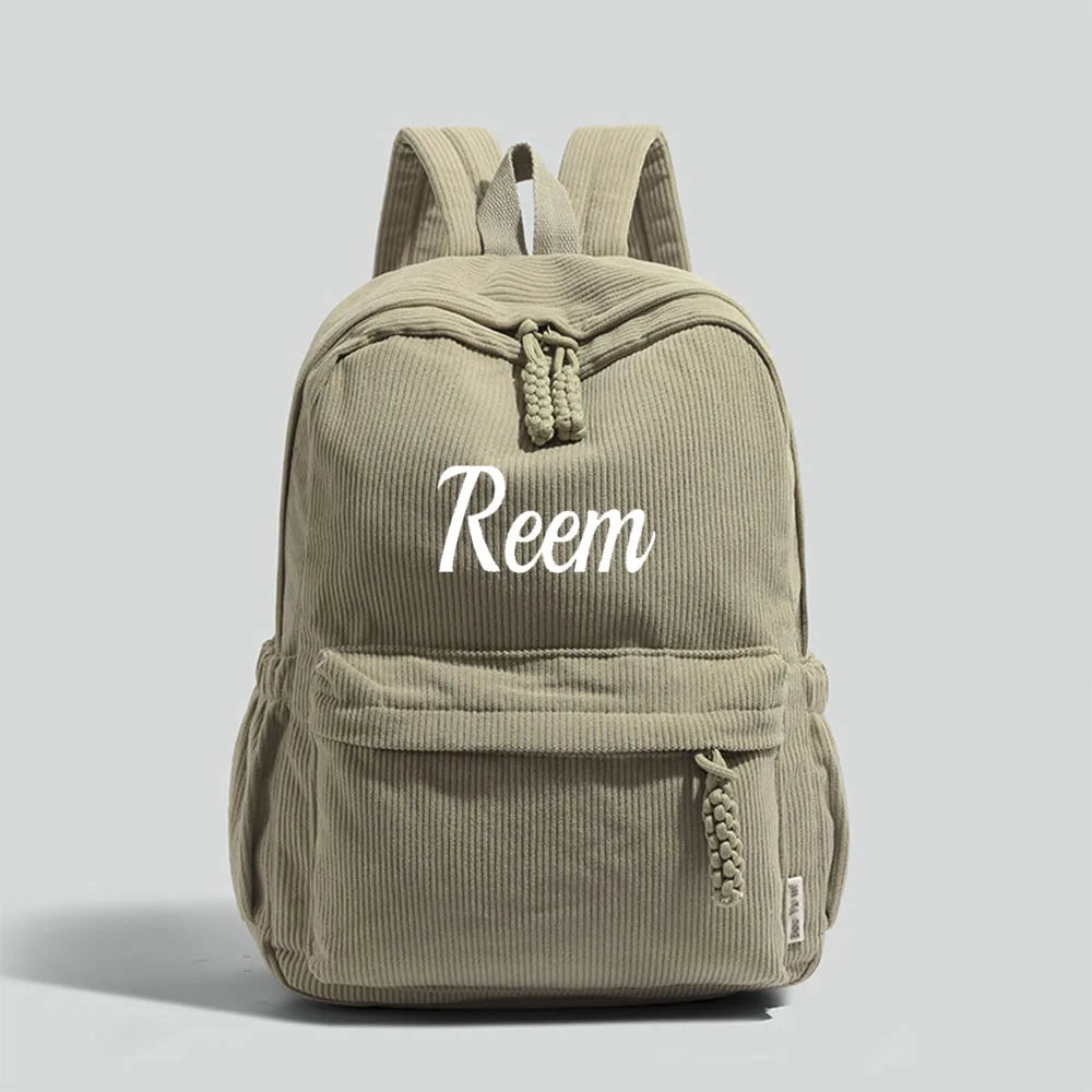 Personalized Backpack 2025 Soft Schoolbag shoulder straps Large Capacity Custom Unique Name Embroidered Corduroy Special Design