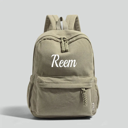Personalized Backpack 2025 Soft Schoolbag shoulder straps Large Capacity Custom Unique Name Embroidered Corduroy Special Design