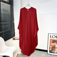 Loose Dress Women's Long Bat Sleeves Irregular Western Casual Party Dress