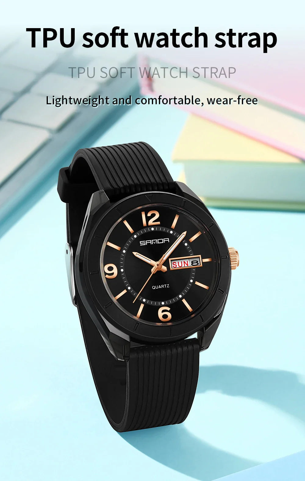 SANDA Quartz Watch for Women Waterproof Auto Date Week Elegant Luxury Ladies Wristwatch Waterproof Analog Women's Watches