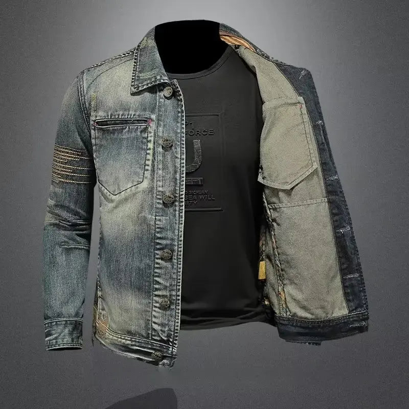 winter denim jacket male Fashion Trench coat men jeans Jacket Men's Casual jackts