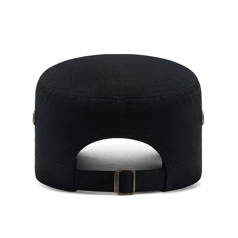 Spring and Summer Simple Cotton Adjustable Cadet Flat Cap Sun Hat Trucker Caps Dad Hats