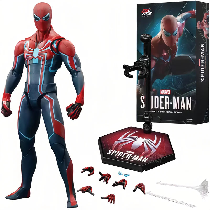 Original ZD PS4 Spider Man Anime Peter Parker Gold Black Action Figure Statue Model Desktop Ornament Garage Kit Birthday Gifts