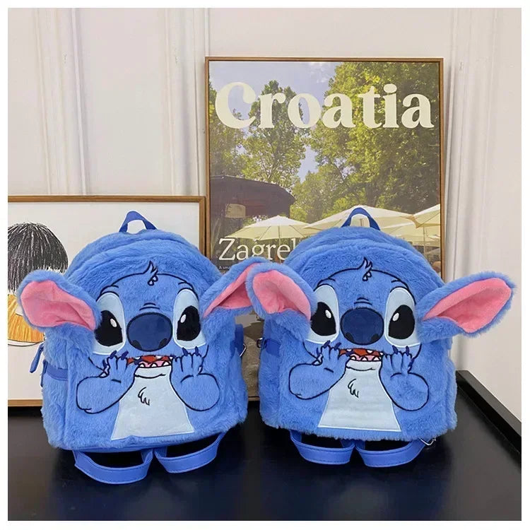 Disney high-quality sewn plush backpack cartoon fashion 3D mini women's backpack large capacity cute children's school bag