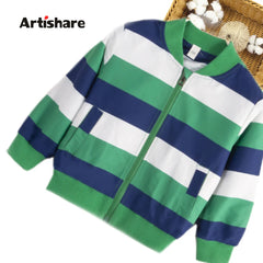 Boys Coat Jacket Striped Pattern Coat For Boys Spring Autumn Children Coats Casual Style Kids Clothing