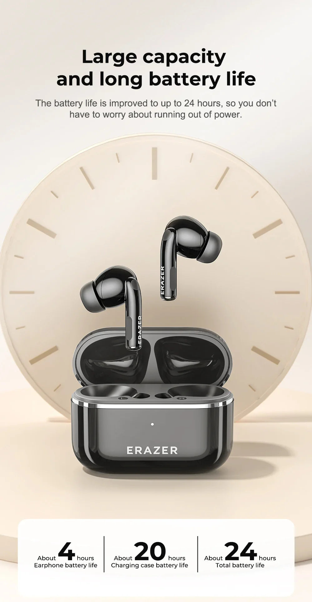 AI Translator Earbuds Erazer XT89PRO Bluetooth Earphones Game Low Latency Wireless Headphones In-Ear Noise Reduction Softpads