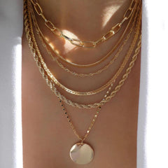 Bohemia Gold Color Multiple Styles Necklace For Women Trendy Multi-Layer