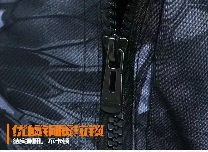 Labor Insurance Cloth Uniform Men's Soft Tracksuit Outdoor Suit Designer Clothes Black Python Pattern Wear-resistant Overalls