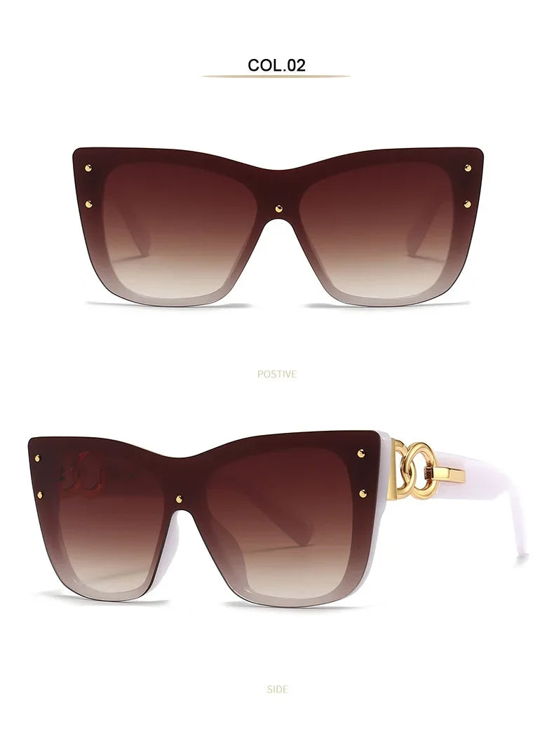 2025 New Fashion Big Frame Cat Eye Sunglasses For Ladies Street Shot Fashionable Sunglasses for Women Driving Shades UV400