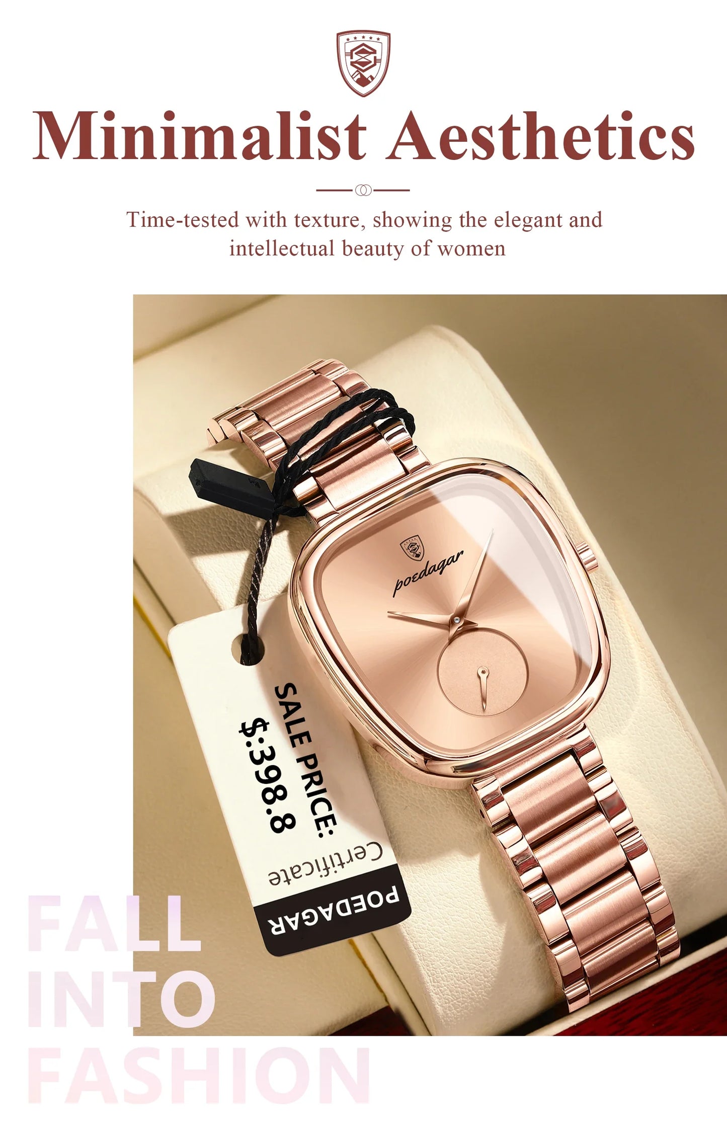 POEDAGAR Luxury Elegant Watch For Woman Waterproof Stainless Steel Quartz Women's Watches Simple High Quality Ladies Wristwatch