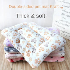 Double-sided Pet Mat Mats Short Plush Pet Sleeping Bed for Cats Small Dogs Cute