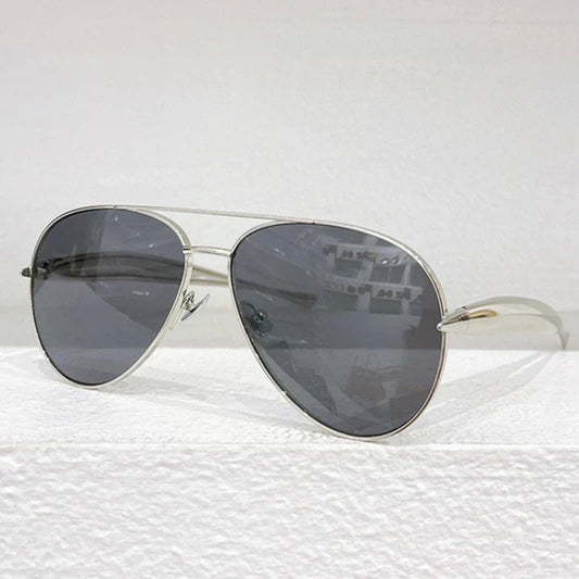 New y2k Vintage Metal Pilot Sunglasses Women For Men Sun Glasses Punk Popular Outdoor Driving Luxury Brand Designer Shades UV400