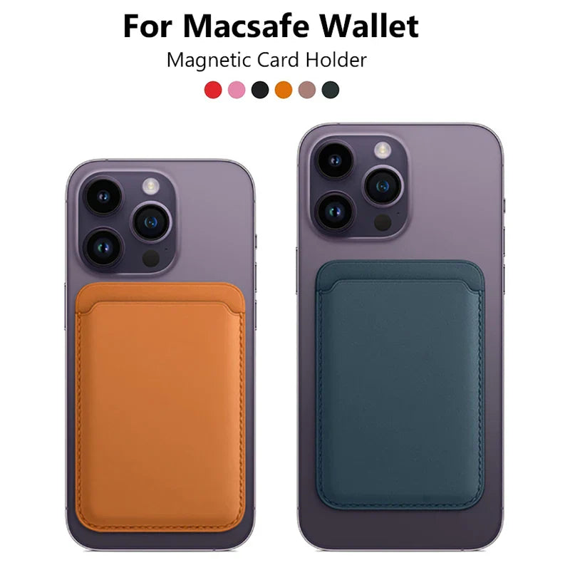 For Magsafe Wallet Card Holder Case For Apple iPhone 17 16 15 14 13 12 Pro Max Magnetic Leather Bag Adsorption Cover Accessory