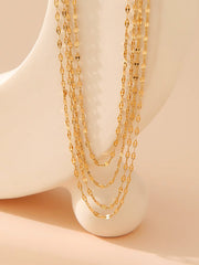 Stainless Steel Necklaces For Women Fashion Multi-Layers 18k Gold Plated Necklace