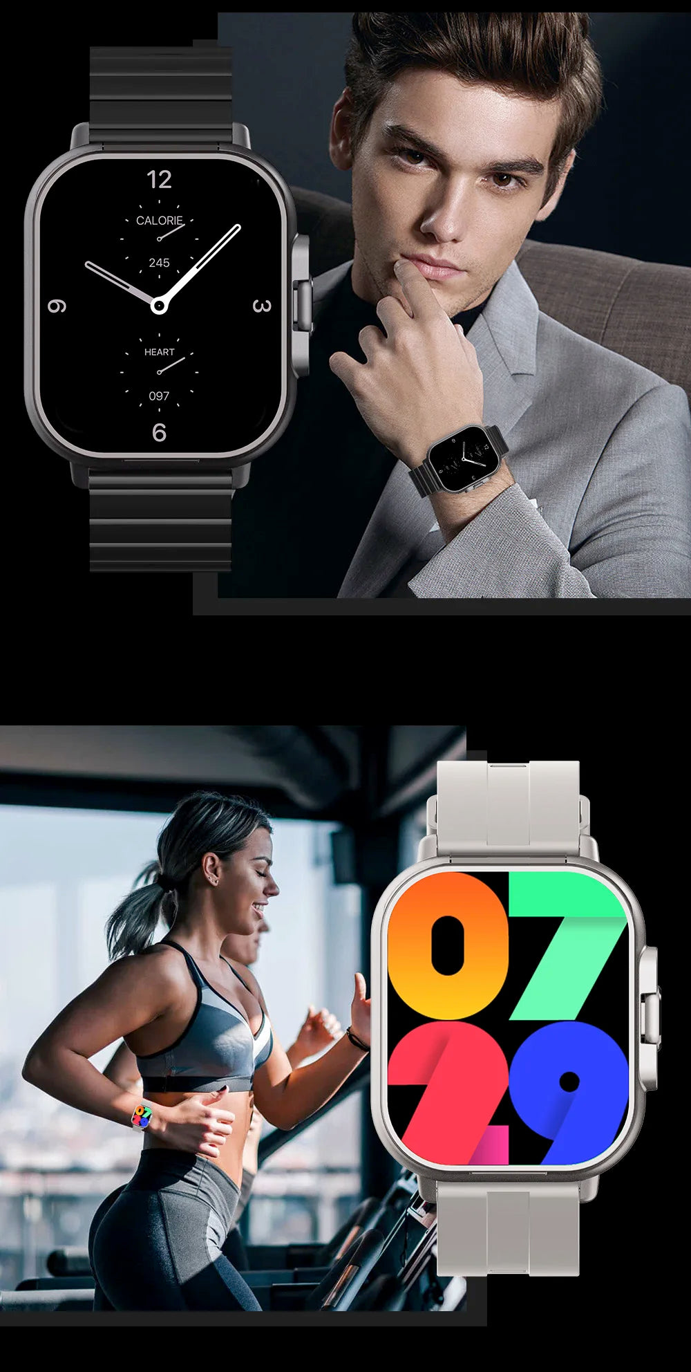 TWS Earphone Smartwatch 2.01" Headset 2 in 1 Smart Watch BT Call Blue Tooth Headphones Watches Heart Rate Sport Fitness Bracelet
