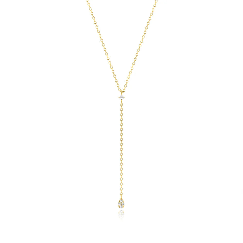 Aide 925 Sterling Silver Necklaces Charms for Women Crystal Cross Clavicle Collar Chain Simple Choker Necklace Accessories Gift