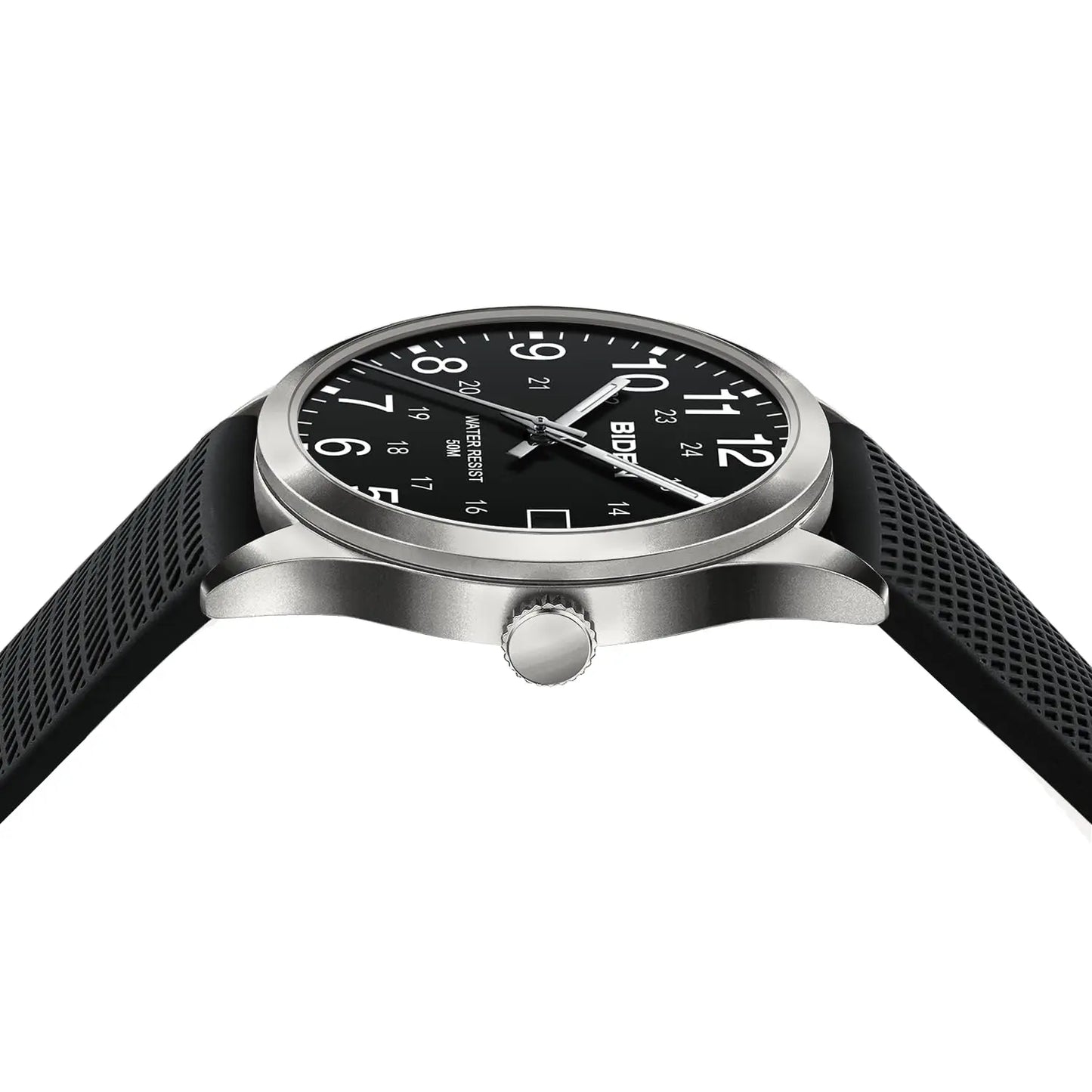 BIDEN Men's Watch Simulated Quartz Sports Men's and Women's Watch 30 Waterproof Second Hand Luminous Easy to Read Dial