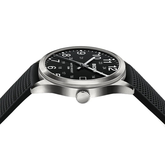 BIDEN Men's Watch Simulated Quartz Sports Men's and Women's Watch 30 Waterproof Second Hand Luminous Easy to Read Dial