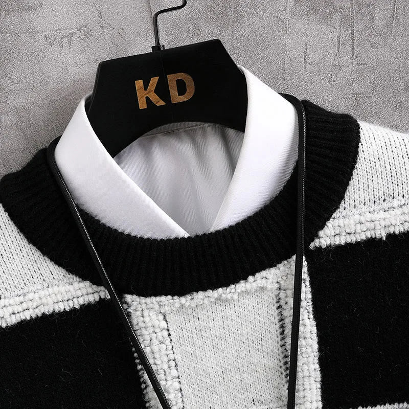 Fall Winter Korean Style Mens Pullovers Sweaters Thick Warm Cashmere
