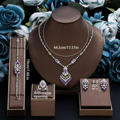 2024 Elegant Wedding Jewelry Set for Women Dubai UAE Bridal 4-piece Jewelry