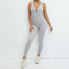 Hollow Scrunch Monkeys Women Gym Sport Jumpsuit Raises Female Yoga Fitness Outfits