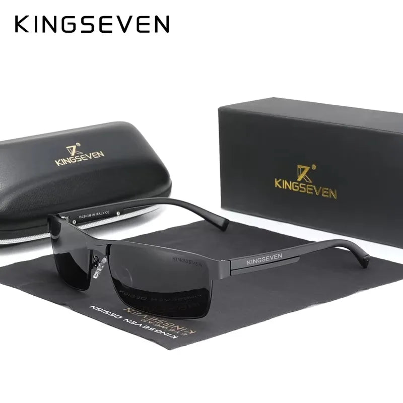 KINGSEVEN Men Polarized Sunglasses Driving UV400 High Quality Glasses Causal Rectangle Male Causal Fishing Outdoor Eyewear