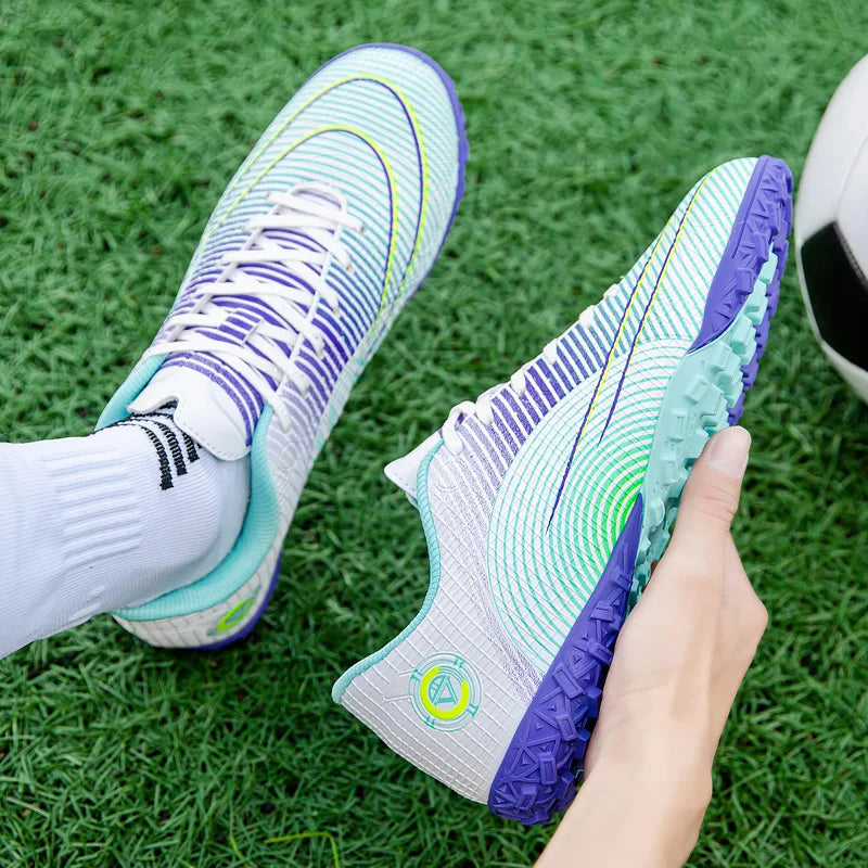 Professional Unisex Soccer Shoes Long Spikes TF Ankle Football Boots