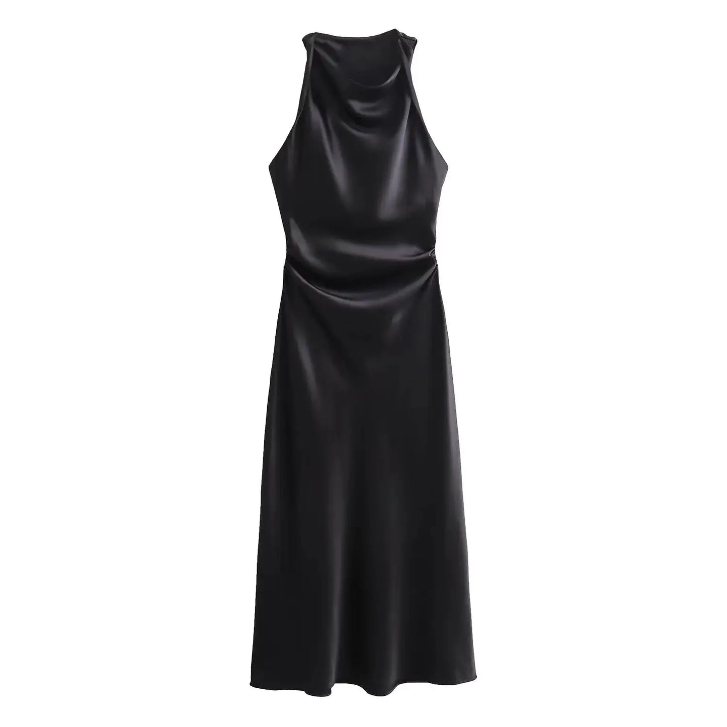 Satin Long Dresses for Women 2026 Summer Slip Midi Dress Woman Sexy Evening Party Dress Sleeveless Female Elegant Dresses