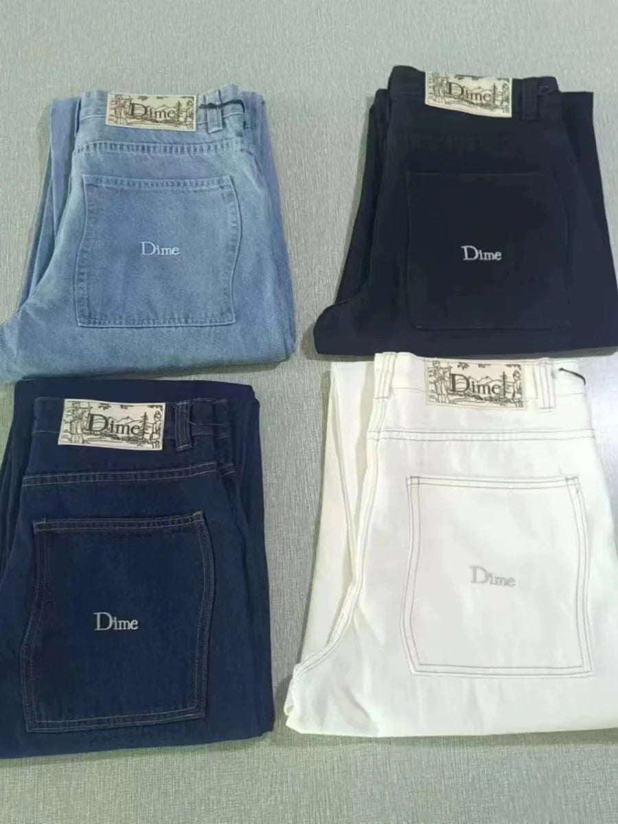 Y2K Big boy Dime Jeans for Men Dime Skate Baggy Jeans Embroidery Denim