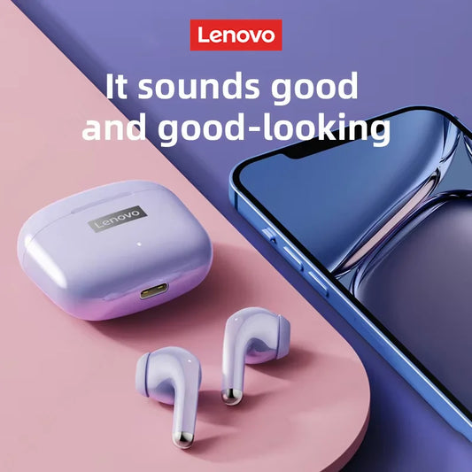 New Lenovo LP40 Pro TWS Bluetooth V5.3 Earphones Smart Touch Control With Hands-free Call Headset Noise Isolating Headphones