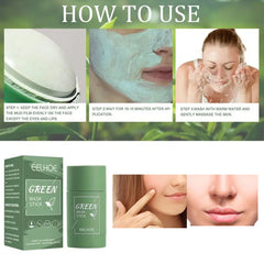 Green Tea Facial Mask Stick Reduces Blackheads Deep Cleans Pores Solid Cleans Facial Mask Balances Oil Replenishes Moisture