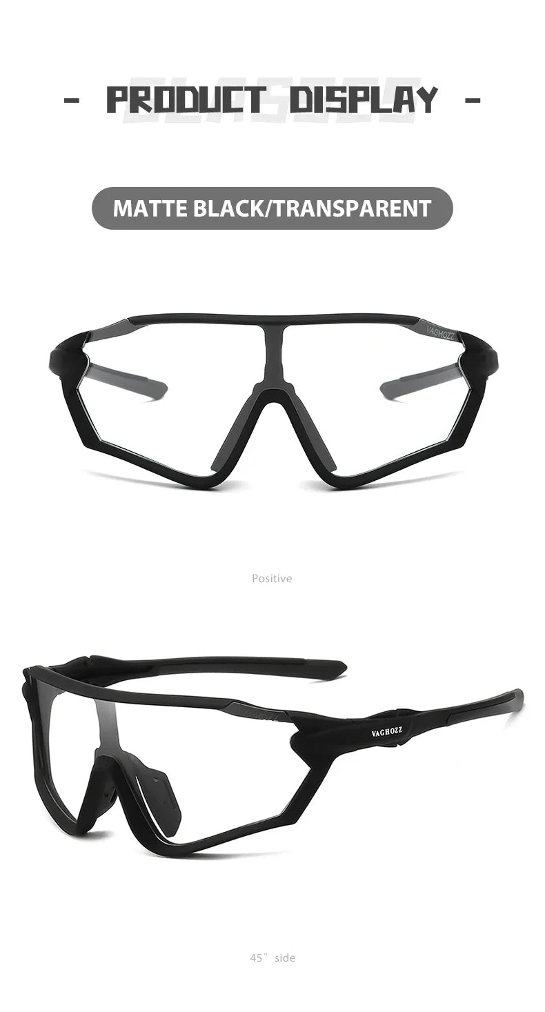 VAGHOZZ Brand New UV400 And Photochromic Cycling Glasses Outdoor Sunglasses Men Women Sport Eyewear MTB Bike Bicycle Goggles