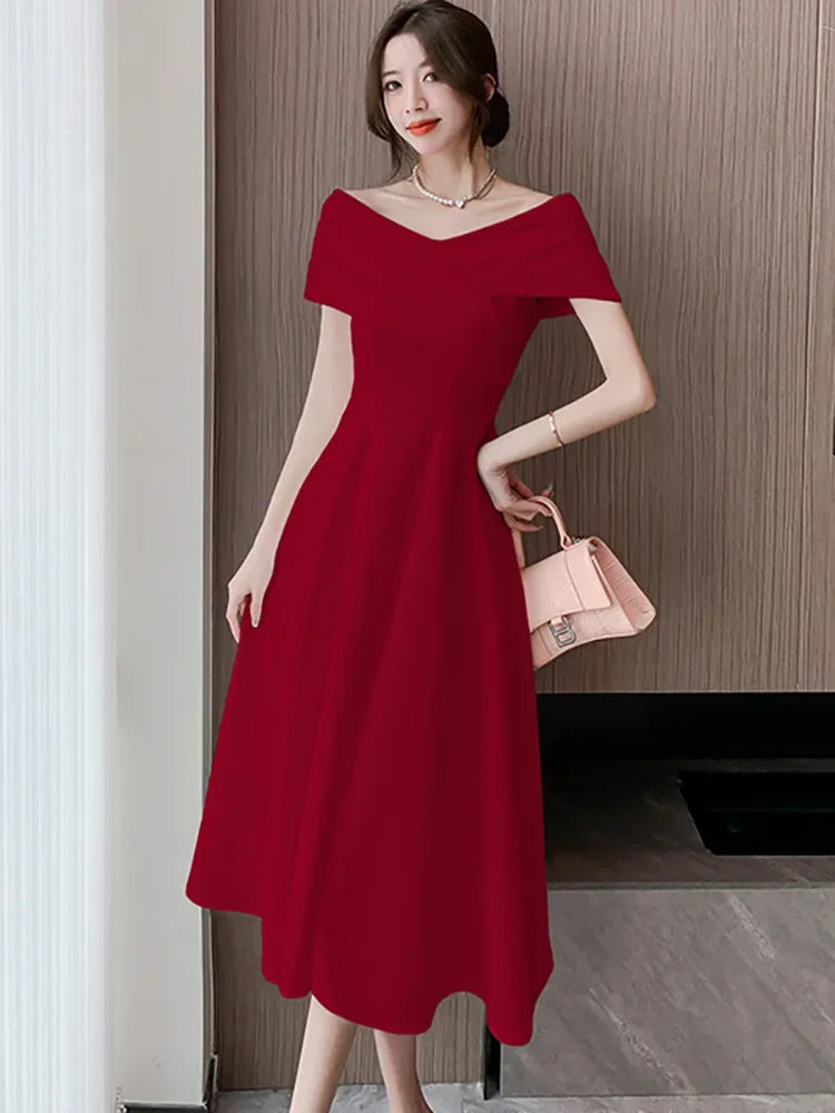 Formal attire Dresses: White Dresses for Women Classy Short Sleeve