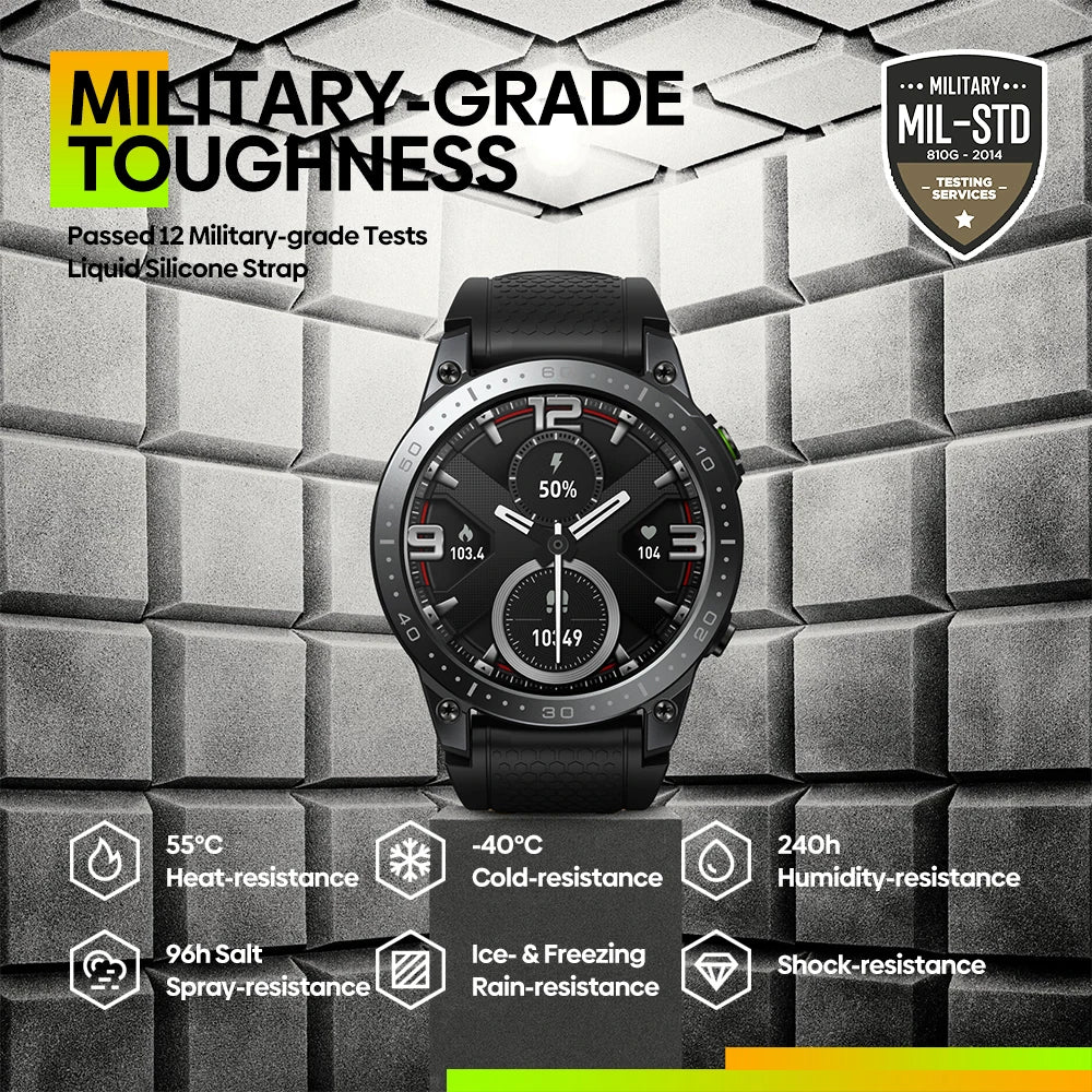 Zeblaze Ares 3 Pro Smart Watch Ultra HD AMOLED Display Voice Calling 100+ Sports Modes 24H Health Monitor Smartwatch