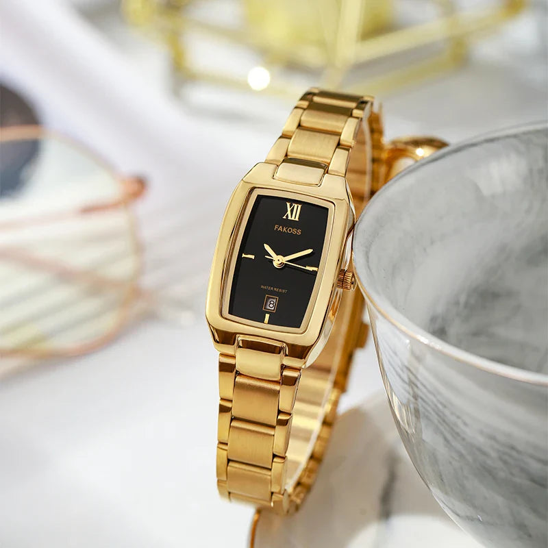 WWOOR Elegant Women's Watch Fashion Stainless Steel Waterproof Ladies Quartz Wristwatch Luxury Bracelet Watches Date Reloj mujer