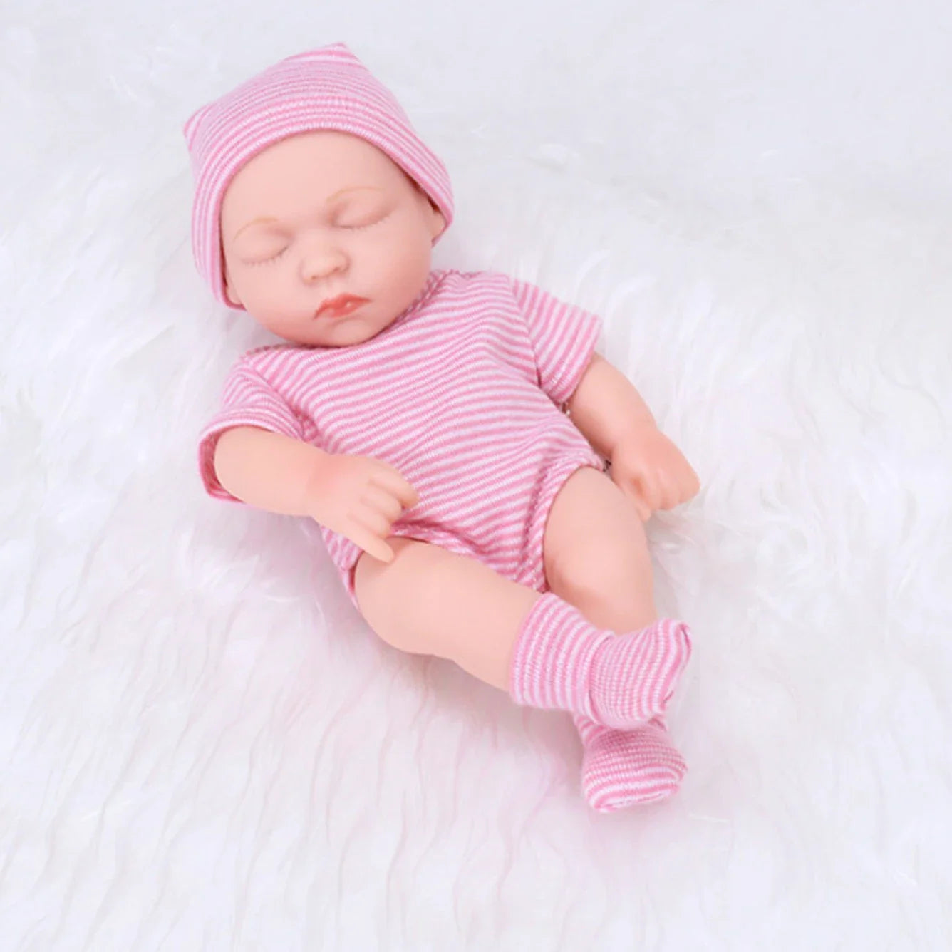 20cm Silicone Bebe Reborn Dolls Lifelike Mini Girl Doll Toys Vinyl Doll Sleep Reborn Toy DIY Doll Toys Reborn Baby Gift Dolls