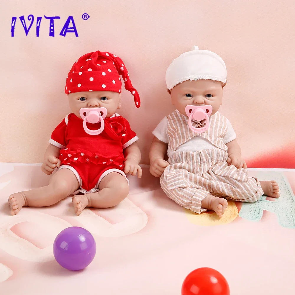 IVITA 100% Full Silicone Reborn Doll Wholesale Realistic Baby Toys Lifelike Newborn Baby DIY Painted Dolls Kit for Children Gift