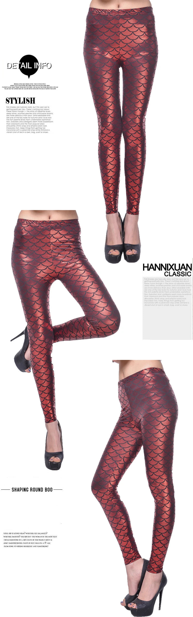 Fashion Shining Mermaid Fish Scale Leggings Women Silky Sparkling Simulated Leather