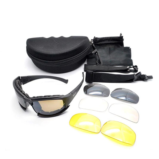 Glasses Shooting Airsoft Hunting Safety Glasses Hiking Sunglasses 4 Lens