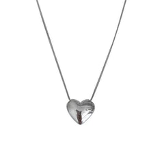 Love Heart Pendant Necklace For Women Men Personality Simple Design Thin Chain