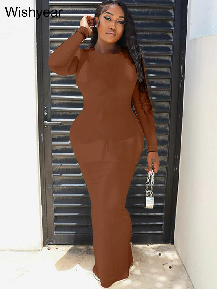 Formal attire Dresses: Elegant Solid Knitting Ribbed Evening Dresses For Women Clothes