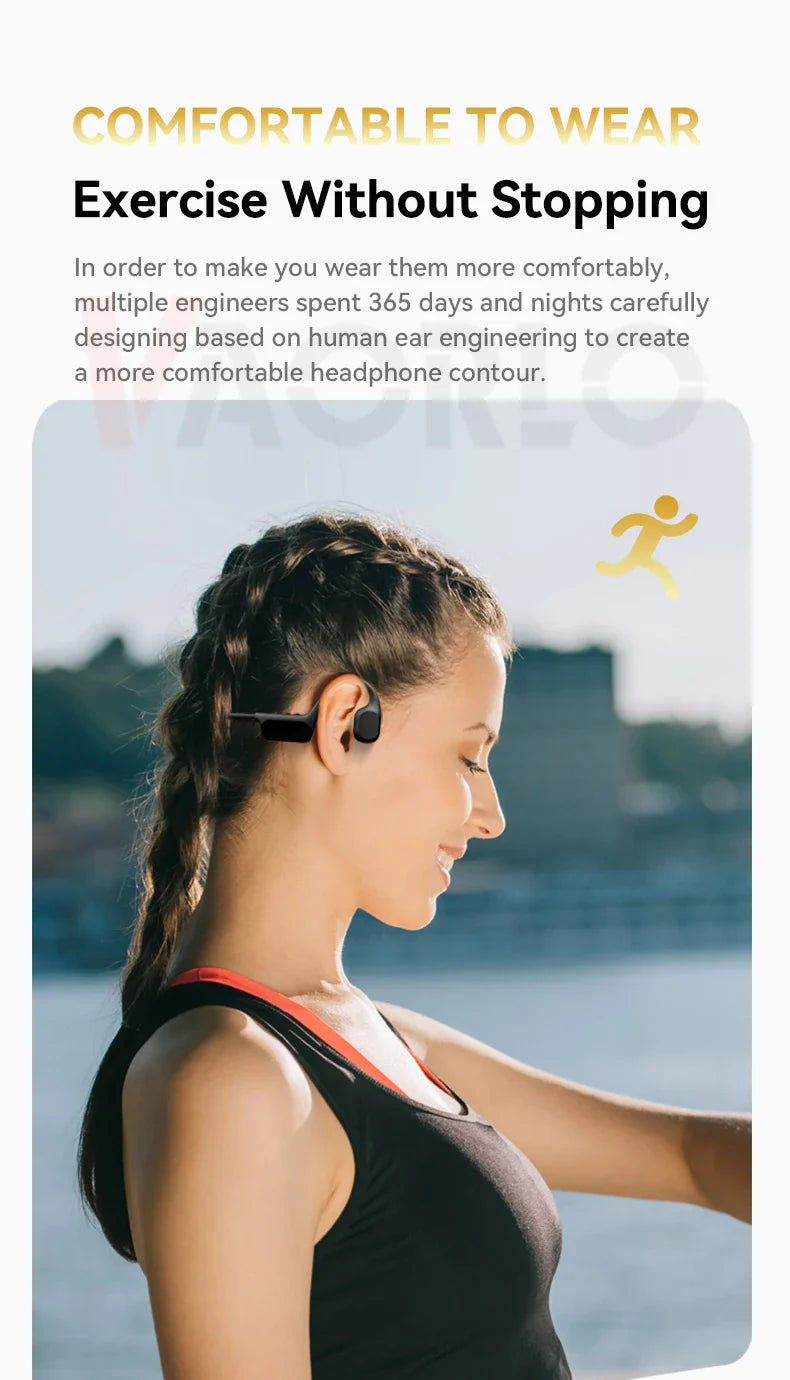 IPX8 Waterproof Swimming Bone Conduction headphone Bluetooth 5.4 Bass Wireless headset MP3 (32G) Player Cycling Fitness Earphone