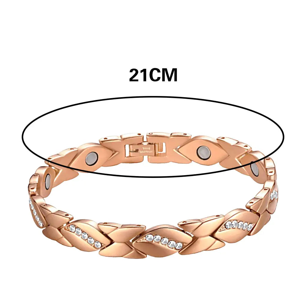 Leaves Magnetic Bracelet with 3500 Gauss Magnets Magnetic Therapy Bracelet Pure Copper for Women Men Jewelry Gift