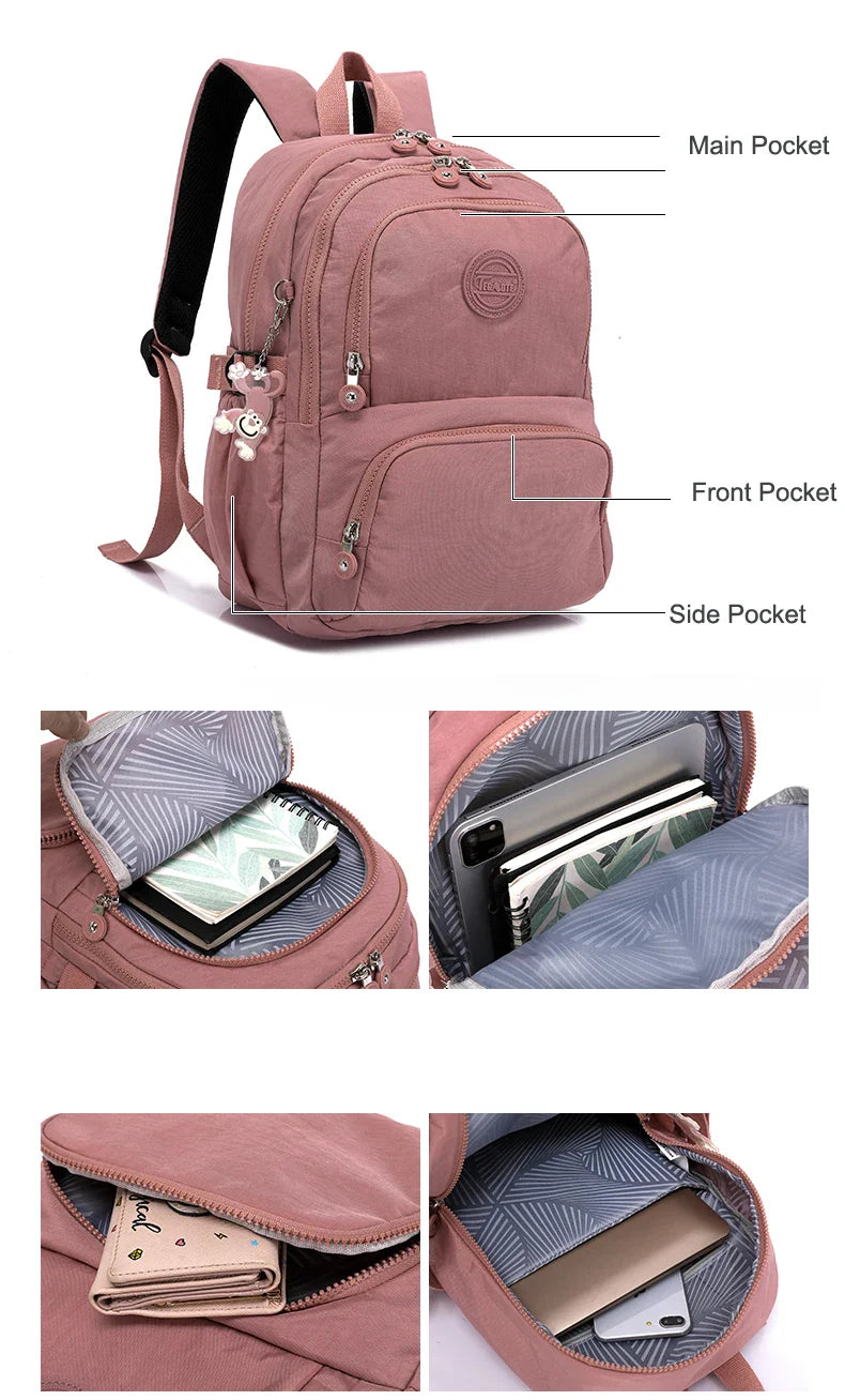 TEGAOTE Backpack for Women's Travel Bag Large Waterproof Mochila Feminina Pack Pack Bolsas School Bags for Kids Men Bagpack